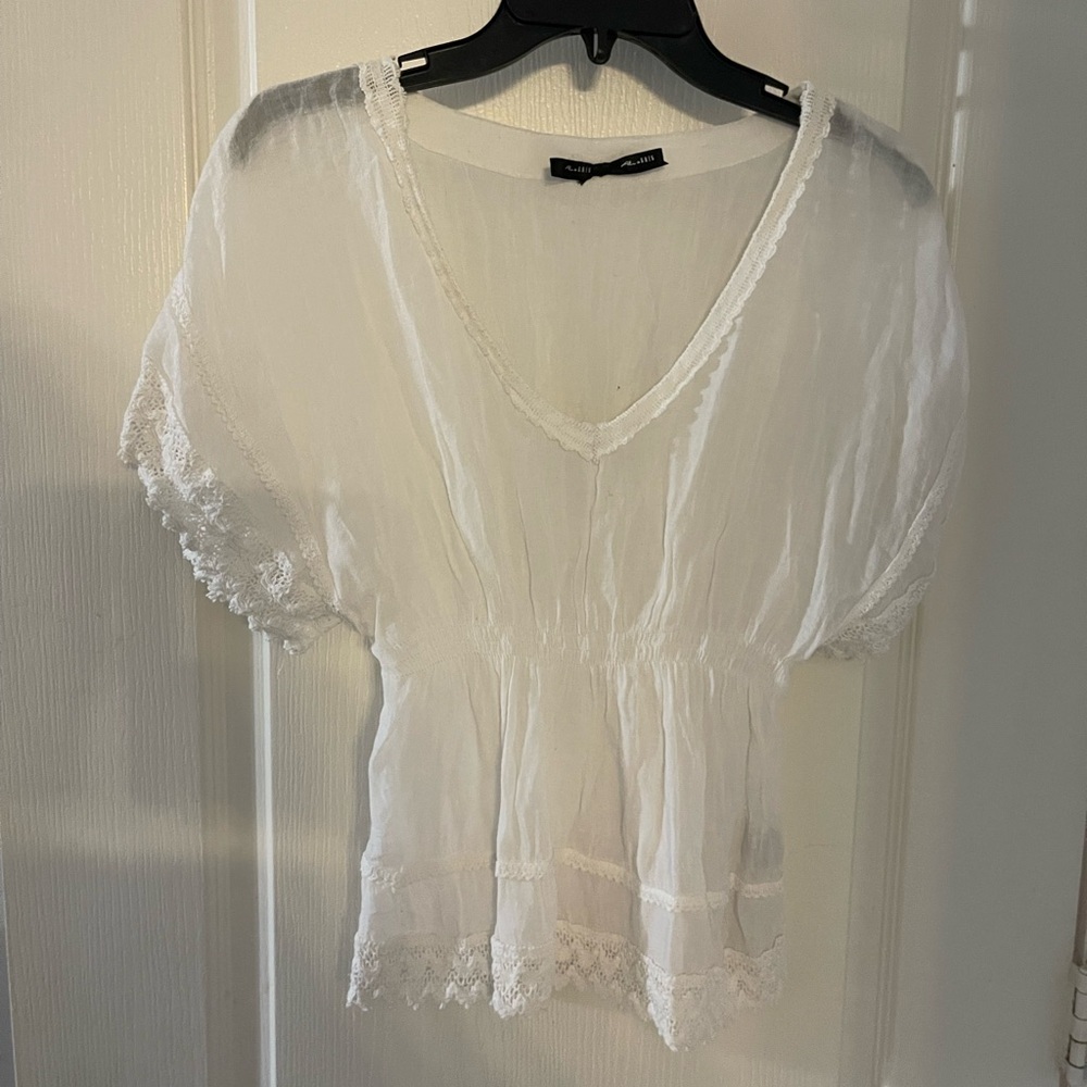 Ali & Kris White Lace Accent Blouse